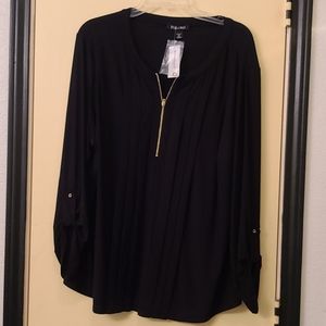 Roz & Ali Black Long-sleeve Blouse, 2x
